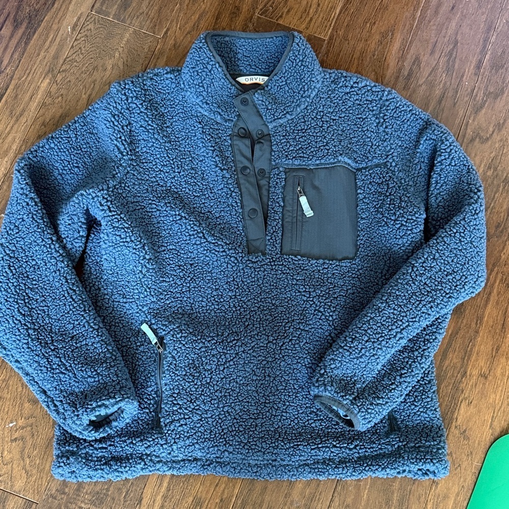 Orvis Cozy Blue Sherpa Pullover